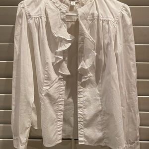 Ruffled White Blouse